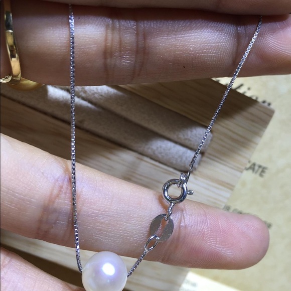 925 45-cm silver chain with cultivated pearl - Picture 4 of 5